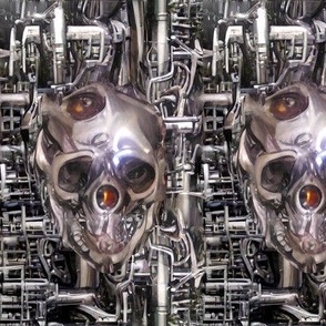 11 biomechanical silver skulls cables wires demons aliens monsters body horror sci-fi science fiction futuristic machines cybernetics Halloween scary horrifying morbid macabre spooky eerie frightening disgusting grotesque heavy metal death metal art surre