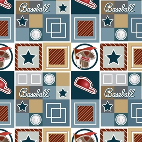 Baseball Cap, Bat, Jersey, Stars—Cheerful Checks; Birthday Party Table Linens, checkerboard 
