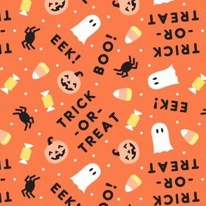 Halloween Cute - Ghost Spider Candy Trick-or-treat - tangerine - LAD22