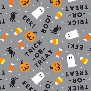Halloween Cute - Ghost Spider Candy Trick-or-treat - grey - LAD22