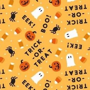 Halloween Cute - Ghost Spider Candy Trick-or-treat - light orange - LAD22