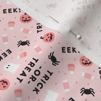 (small scale) Halloween Cute - Ghost Spider Candy Trick-or-treat - pinks - LAD22