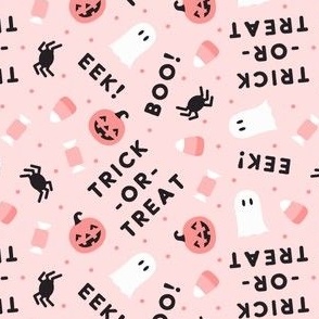 Halloween Cute - Ghost Spider Candy Trick-or-treat - pinks - LAD22