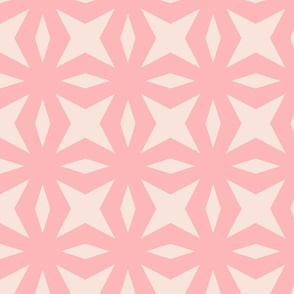 RETRO RHOMBUS FLOWER - PINK AND OFF-WHITE 