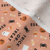 (small scale) Halloween Cute - Ghost Spider Candy Trick-or-treat - Peach - LAD22