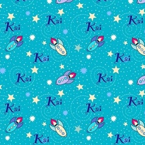 Kai name fabric turquoise