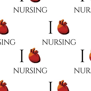 I Love Nursing - Heart Nursing on White 