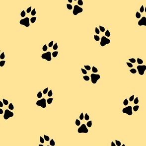 Paw prints on yellow