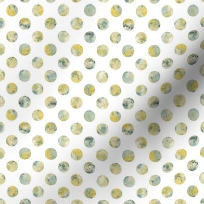 watercolor basil dots on white background