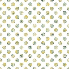 watercolor basil dots on white background
