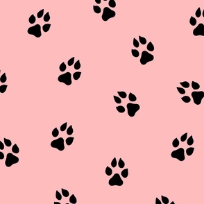 Paw prints on pink