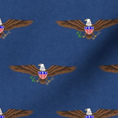 USA American Bald Eagle Symbol on Blue