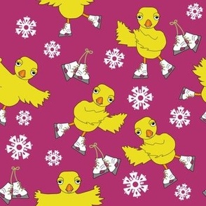 Skating Chick Snowflakes Petal Solid Color Coordinates Bubblegum