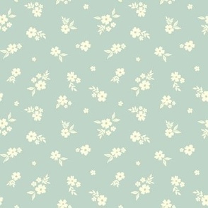 Wildflower Simple Floral Flowers Ditsy-blue turquoise
