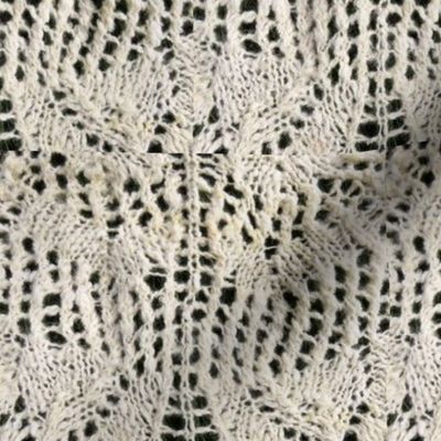 Handspun and handknit natural color wool lace 