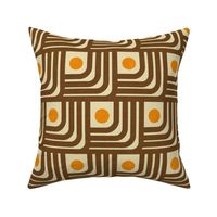 70s Curve Lines Brown Orange