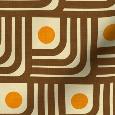 70s Curve Lines Brown Orange