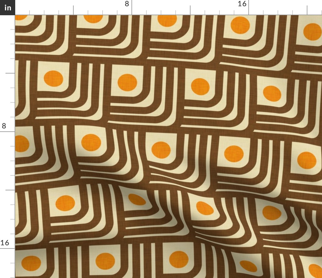 70s Curve Lines Brown Orange