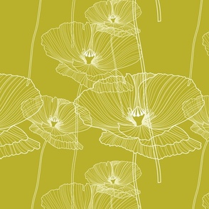 Poppy Citronelle // Large Scale // Citronelle Background // White Flowers Poppy