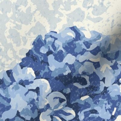 Hydrangeas - Navy on Cream - Jumbo