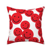 smiley faces: red