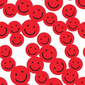 smiley faces: red