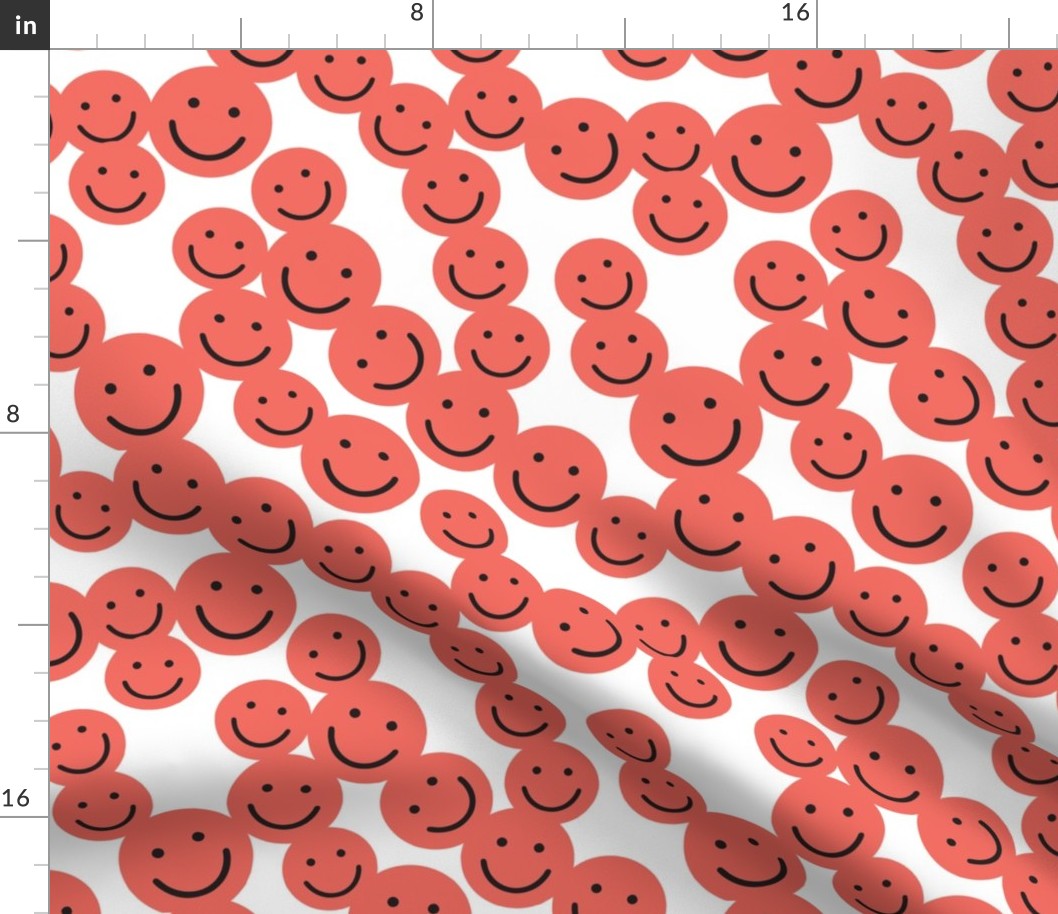 smiley faces: coral