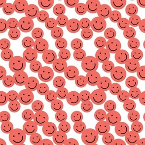 small smiley faces: coral