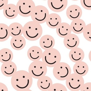smiley faces: pink