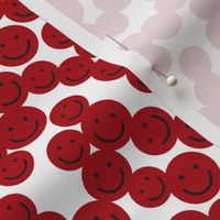 small smiley faces: blood red