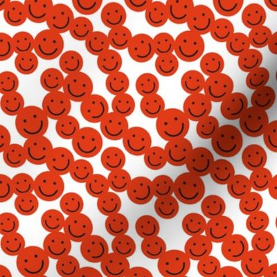 small smiley faces: red orange
