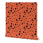 Spooky Halloween Shapes, Black on Orange by Brittanylane