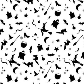 Spooky Halloween Shapes, Black on White by Brittanylane