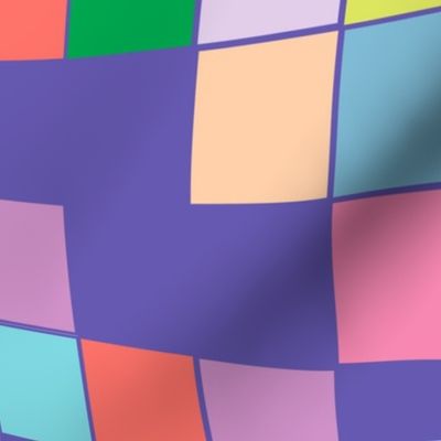 distorted multi colored checked squares 