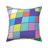 distorted multi colored checked squares 