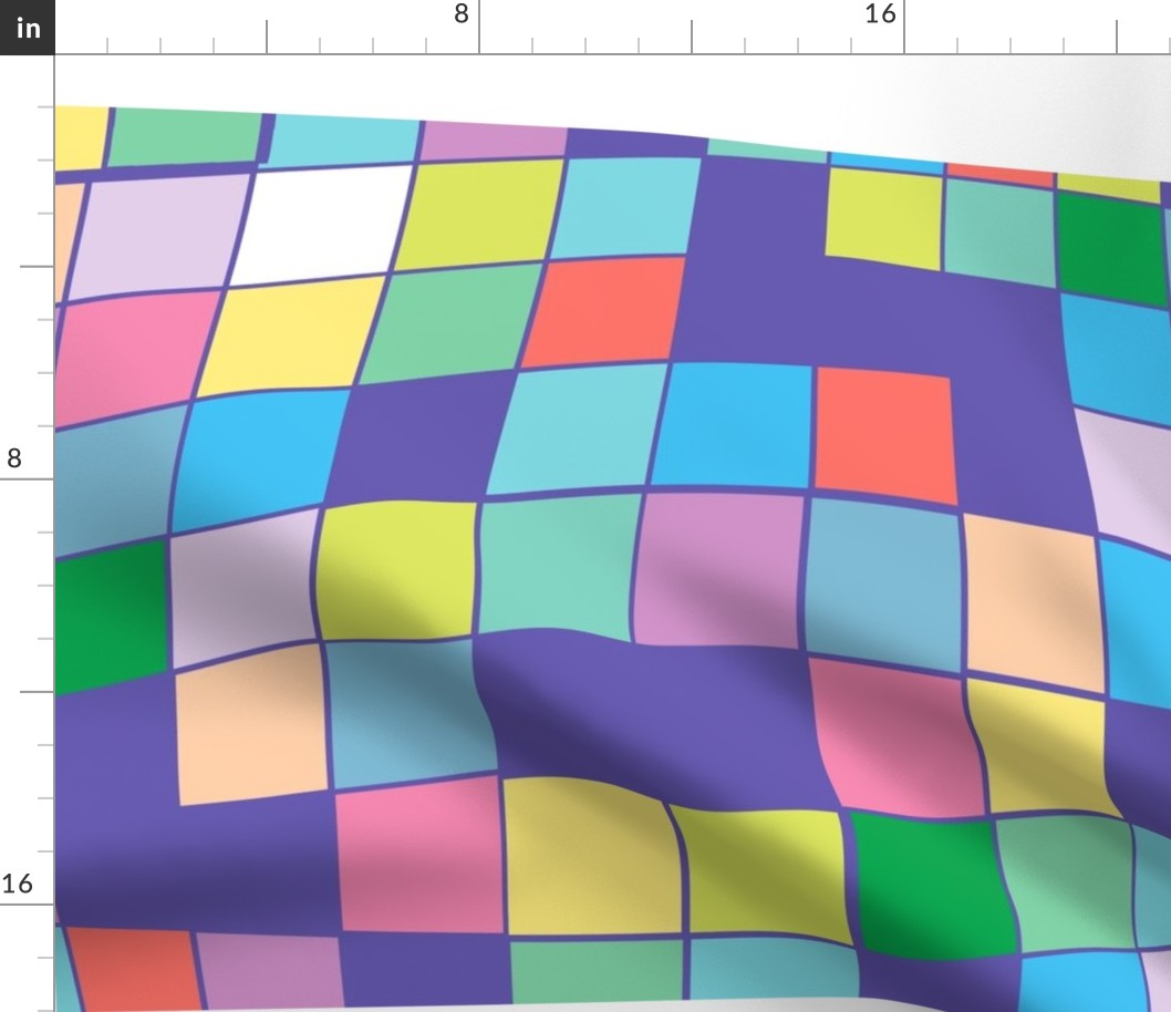 distorted multi colored checked squares 