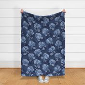 Hydrangeas - Monochromatic Navy - Large