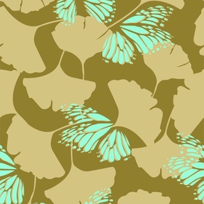 Gingko  Butterfly _Olive Mint