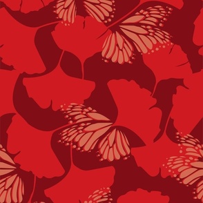 Gingko Butterfly  RED LARGE