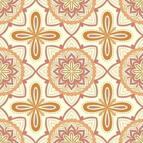 Wildflower Tiles-Orange and pink