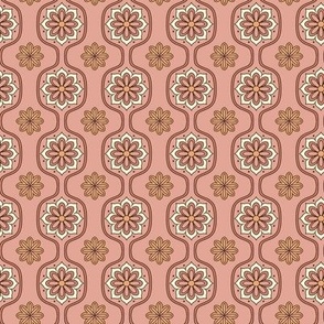 Wildflower Groovy Retro Floral Tiles-Pink