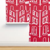 Red Poster London Flats 50x70