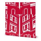 Red Poster London Flats 50x70