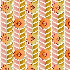 Floral Array (Gold, Pink, Tangerine, Small)