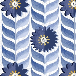 Floral Array (Blue, Medium)