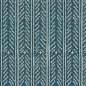 Organic chevron, arrows in stucco, Aztec boho lines in blue 