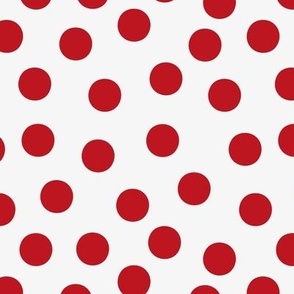 red pois on off-white background