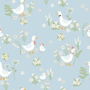 Gooses on Pastel Blue