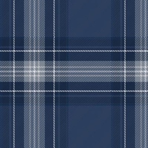Large // plaids in monochromatic navy blue