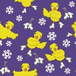 Ice Skating Chick Snowflakes Petal Solid Color Coordinates Grape